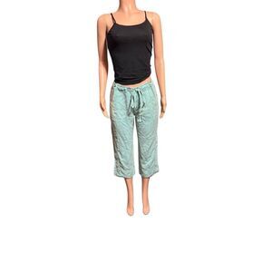 Pulp women mid rise tencel crop capris pants M